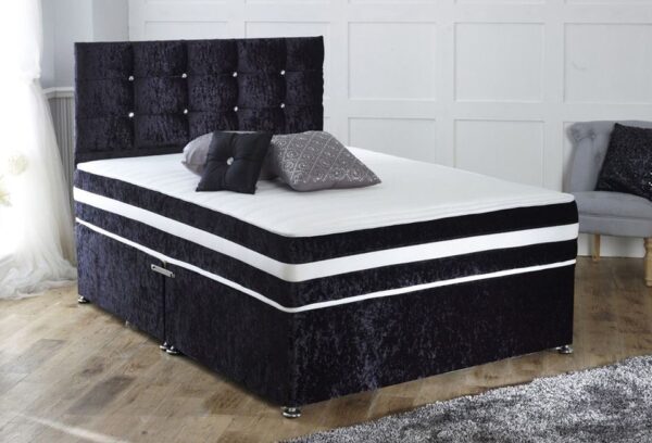 Crushed velvet divan bed