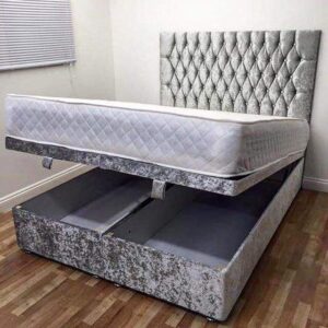 Crushed velvet chesterfield devan bed