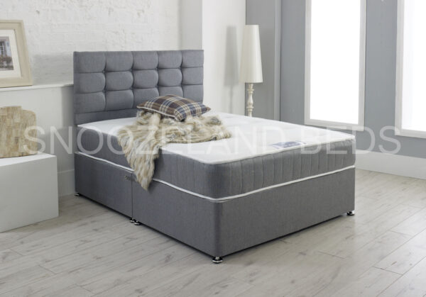 Grey Fabric Divan Bed Set