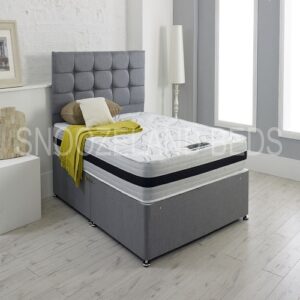 Grey Fabric Divan Bed Set With Mayfair Mattress