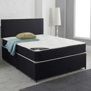 Black or brown fabric divan bed
